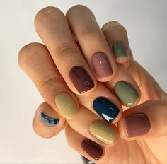 Multiple Colour Nails, Multi Colour Nails, Multi Coloured Nails, Coloured Nails, Nail Palette, Makeup List, Colorful Nails