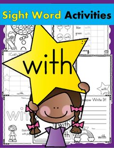 sight word activities with a girl holding up a star