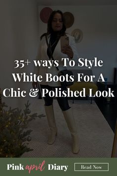 Discover 35+ ways to style white boots with my latest chic boots for women blog post on how to style white boots for every occasion. From the best white boots brands to how to dress up white boots, these white boots styling ideas will help you learn how to pair white boots with you every day looks. Click the link to read more today!