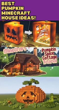 the pumpkin house is made out of legos and it looks like it has been built into