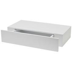 an empty white box with two drawers