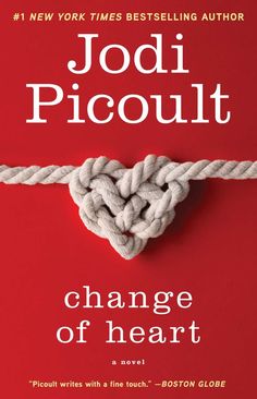 the book cover for change of heart by jodi picoult, which features a knot in the shape of a heart