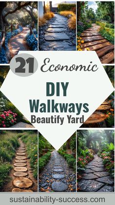 21 Cheap Diy Walkway Ideas To Transform Your Yard Cheap Walkway Ideas Diy, Cheap Walkway Ideas, Diy Walkways, Beautiful Walkways, Stepping Stones Garden, Diy Walkway, Wood Pathway, Painted Stepping Stones, Water Saving Tips