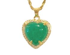 MEANING:  Not only can jade save you from disaster, it can purportedly protect you from evil, attract love and, of course, bring good luck. Jade is an ornamental stone, considered the imperial gem in ancient China and used for centuries to make weapons, tools, jewelry and other decorative pieces. Product Details: 18kt Heart Shaped Emerald Necklace As A Gift, Heart-shaped Emerald Necklaces As A Gift, Heart-shaped Emerald Necklace As A Gift, Heart-shaped Emerald Necklace For Gift, Emerald Heart Gemstone Necklace, Green Heart-shaped Emerald Necklace For Gift, Emerald Heart Shaped Gemstone Necklace, Heart-shaped Green Emerald Necklace As Gift, Heart-shaped Emerald Gemstone Necklace