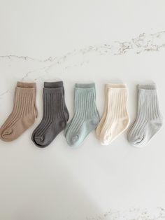 Ribbed socks, hit at the ankle. Soft Socks For Winter, Comfortable Socks For Winter Playtime, Comfortable Winter Socks For Playtime, Comfortable Socks For Playtime In Winter, Comfortable Playtime Winter Socks, Cotton Socks For Winter Playtime, Ribbed Socks, Baby Socks, Ankle Socks