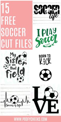 soccer stickers with the text free soccer cut files