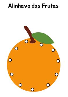 an orange with dots on it and the words alhnvo dos frutas