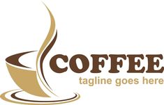 coffee cup logo with the word coffee on it