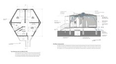 an architectural drawing shows the interior and exterior of a house, as well as its details