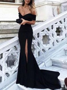 Sexy Prom Dresses Off-the-shoulder Sheath/Column Long Black Prom Dress/Evening Dress JKL300 Black Satin Prom Dress, Black Mermaid Prom Dress, Mermaid Gown Prom, Sweep Train Prom Dress, Strapless Prom Dresses, Mermaid Evening Gown, Prom Dresses 2019, Black Prom Dress, Satin Prom Dress