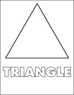 the word triangle in black and white with an image of a triangle on it's side