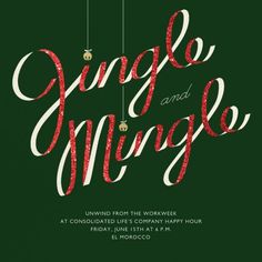 a poster with the words jungle and mingle hanging from it's strings, on a green background