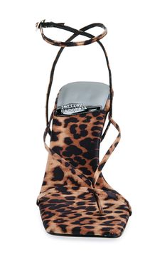 This strappy sandal grounded by a flared heel is a suave and modern addition to any look. 2 3/4" heel (size 8.5) Adjustable ankle strap with buckle closure Leather upper/leather and synthetic lining/synthetic sole Imported Chic Leopard Print Heels With Heel Strap, Leopard Print Heels With Heel Strap, Leopard Print Kitten Heels, Cheetah Print Heels, Chic Leopard Print Heels With 4-inch Heel, 4-inch Heel Leopard Print Leather Heels, Fall Fits, Jeffrey Campbell, Sneaker Heels