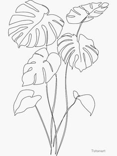 a black and white drawing of some flowers