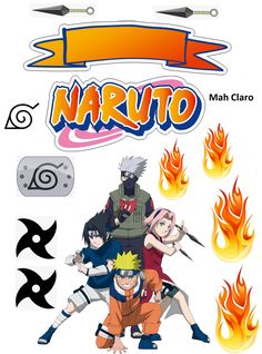 the naruto characters are surrounded by flames