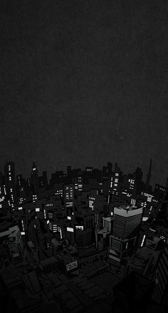 a black and white photo of the city at night