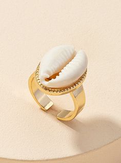 Details Occasion Vacation Category Jewelry Material 50% Alloy. 50% Simulated Pearl See more:?Rings Open Ring Gold, Vacation Style, Formal Style, List Style, Open Ring, Gold Rings, Jewelry Accessories, Shells, Ring