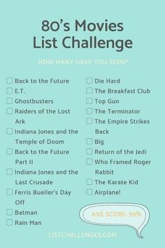 the 30's movies list challenge