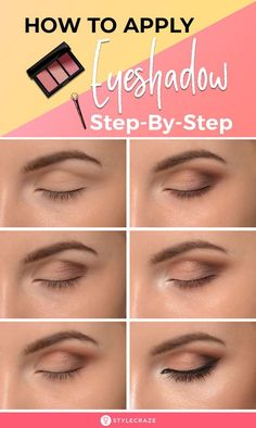 Eyeshadow Tutorial For Beginners, Beginner Eyeshadow, Natural Eye Makeup Tutorial, Eyeshadow Tips, Apply Eyeshadow, Beginners Eye Makeup, Natural Eyeshadow, Makeup Tutorial Eyeshadow