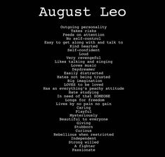 the poem august leo is written in white on black