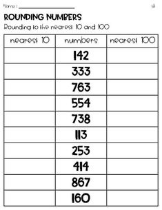 rounding numbers worksheet for kids