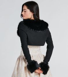 Exclusive Chic Faux Fur Long Sleeve Bolero | Windsor Orange Homecoming Dresses, Purple Homecoming Dress, Dress Satin Bridesmaid, Backless Dress Short, Sleeve Bolero, Fur Shrug, Formal Dresses Graduation, Fur Cuffs, Glitter Clutch