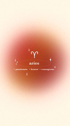 the aries logo is shown in red and white