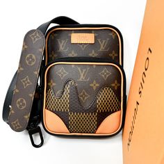 Louis Vuitton Nigo Amazone Sling Bag Limited Edition Giant Damier and Monogram Canvas with black hardware, fabric lining, exterior zipper pocket and zipper closure. Hard to find and includes the box and dust bag. Totally giftable! SIZE AND FIT 6"W x 8.5"H x 2"D 18-23" strap drop Condition: A Includes FREE SHIPPING, INSURANCE & SIGNATURE CONFIRMATION WITHIN THE USA! **All items are . All sales are final, no refunds or exchanges. All items are and in condition. Please look at all of the photos and video if available before purchasing. Louis Vuitton Game Day Bag, Louis Vuitton Outdoor Sling Bag, Black Hardware, Sierra Leone, Diaper Backpack, Casual Backpack, Kids Bags, Monogram Canvas, Sling Bag