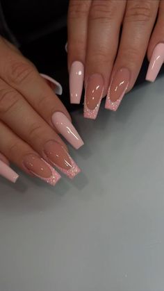 Nails Acryl, Girly Nails, Nails Shape, Unghie Sfumate, Nail Acrylic, Simple Acrylic Nails, Pink Acrylic Nails, Hot Nails