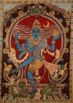 Natraj Painting, Key Sketch, Kerala Painting, India Furniture, Art Rangoli, Linen Handbags, Dancing Shiva, Painting Styles