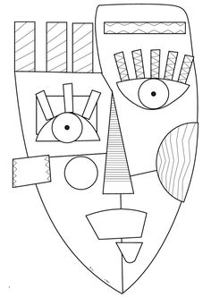 a mask that is made out of paper and has been drawn in the shape of a face