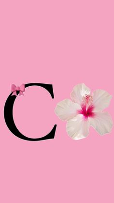 the letter c has a flower on it