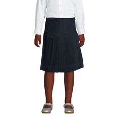 Give her pleats for days in our Pleated Skirt that sits right before the knee. It's a perfect staple for your school uniform wardrobe. Dress it up or dress it down but no matter how you wear it it will resist wrinkles and ensure comfortability. Spin twirl jump the pleats will never lose their shape in our easy-care fabric. It's a fashion favorite no matter the season and adjusts to her waist so she can continue to wear it year after year. The drape on this skirt is unbeatable and definitely a cl Girls Pleated Skirt, School Uniform Skirts, Polo Shirt Girl, Below The Knee Skirt, Toddler Skirt, Knee Skirt, Pleated Tennis Skirt, Classic Skirts, Knee Skirts