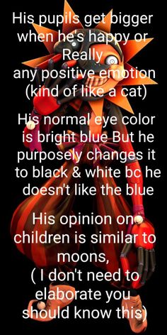 a cartoon character with an orange hair and black eyes is featured in the text above it