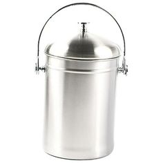 a large metal container with a lid on the top and handle to hold something in it