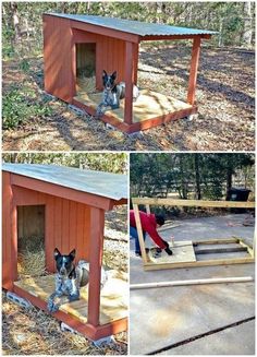 (ad) Creative Ways to build an outdoor Dog Kennel - Everything Dog House With Porch, Dog House Plan, Pallet Dog House, Country Dog, Insulated Dog House, Build A Dog House, Diy Dog Crate