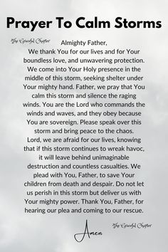 In the storm, remember there is a God who calms storms