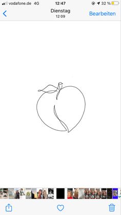 an apple drawn on top of a sheet of paper with the words dearbeten