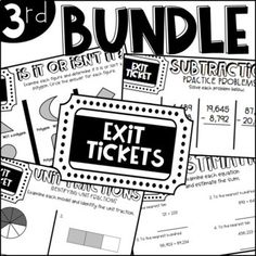 an exit ticket with the words'3 to 5 bundle'in black and white