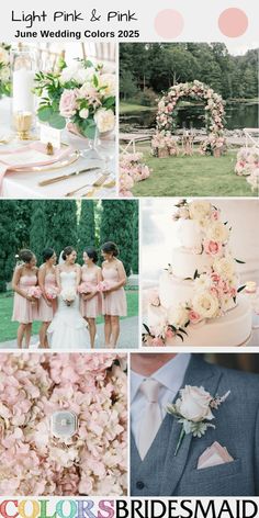 pink and white wedding color palettes