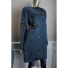 $4990 New Zac Posen Teal Sark Blue Beaded Sequin Rhinestone Jacket Coat 12 This Is A Stylish And Runway Chic Authentic Zac Posen Jacket / Coat That Is Completely 2die4! It Retails For $4,990.00, Is Brand New With Its Hanging Zac Posen Tag, Is Made In The Usa, And Is Guaranteed Authentic! Color : Teal-Dark Blue / Called : Olympian Blue Firecracker On The Hanging Zac Posen Tag Fabric : 80% Acetate, 20% Polyester / Lining : 100% Polyester Style : It Has Soft Luxurious Material, It Is Decorated With Rhinestone Jacket, Luxury Silk, Zac Posen, Striped Blazer, Tailored Jacket, Blazer Buttons, Wool Blazer, Green Fashion, Jacket Coat