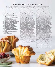 the recipe for cranberry - sage fantails is shown in an article about how to make them