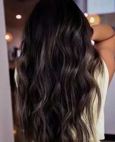 Dark Brown Hair With Multiple Color Highlights, Dimensional Brunette Summer, Dark Dimensional Hair Brunettes, Dimensional Brunette Dark, Black Hair With Brown Highlights, Colored Hairstyles, Dark Brown Hair Balayage, Ashy Hair, Dark Fall Hair Colors