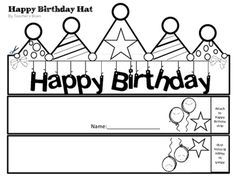 a birthday card with the words happy birthday written in black and white, on top of it