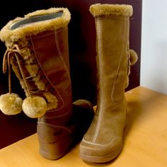 Faux Fur Trim Small Heel Lace Up With Pompoms New In Box Never Worn Ashley Brown, Leopard Print Booties, Girls Winter Boots, Fringe Ankle Boots, Girls Ankle Boots, Cowboy Girl, Until Dawn, Faux Fur Boots, Zipper Boots