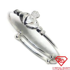 Claddagh Baby Toddler Bangle Bracelet 925 Silver Material: 925 Sterling Silver Stone Set : N/A Measurement : Width Approx: 0 . 4 3 " Inches ( 11 . 1 Mm ) Diameter Approx: 1 . 6 5 " Inches ( 42 . 0 Mm ) Item # Km09112070-Sb-Ss23220 Kids Accessories Jewelry, Silver Heart Pendant, Bespoke Jewellery, Silver Material, Silver Heart, Artisan Jewelry, Bangle Bracelet, Heart Pendant, Vintage Rings