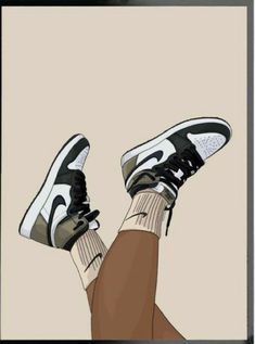 Sneaker Art Illustration, Nike Shoe Art, Jordan Cartoon, Art Black Love, Sneakers Illustration, Regnul Animal, Nike Art, Shoes Wallpaper, Cool Nike Wallpapers