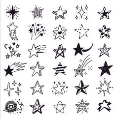 the stars are drawn in black and white