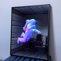 a 3d image of a person falling into a box