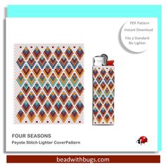 a cross stitch pattern with the text four season's payette stitch lighter cover - pattern